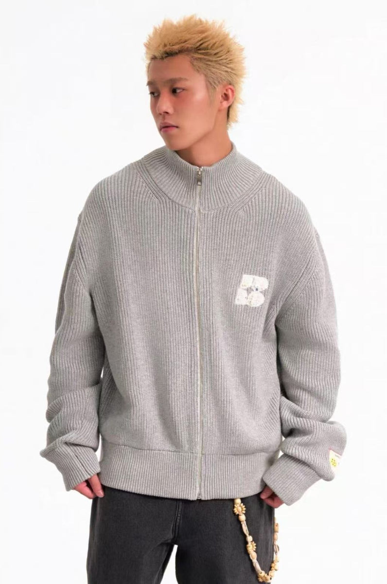 BIPOLAR Knitted Cardigan Zipper Jacket