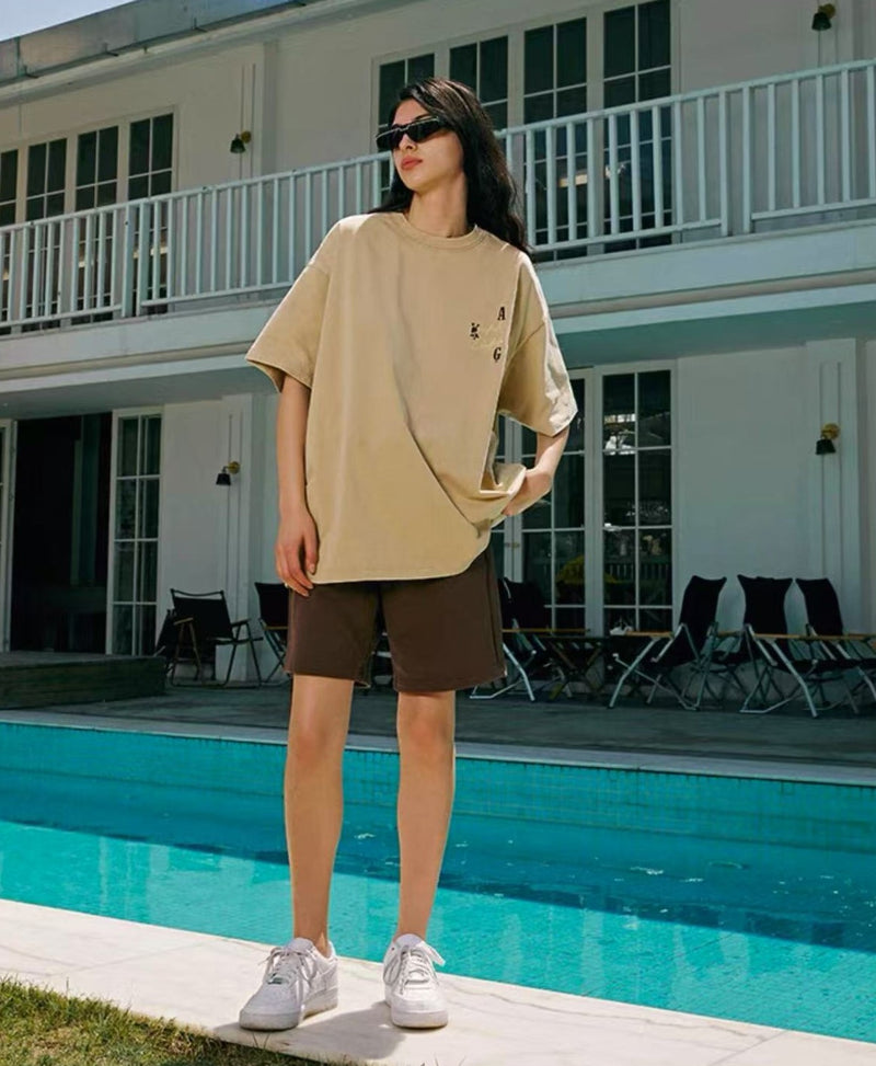 AFGK Washed Basic Short-sleeved T-shirt