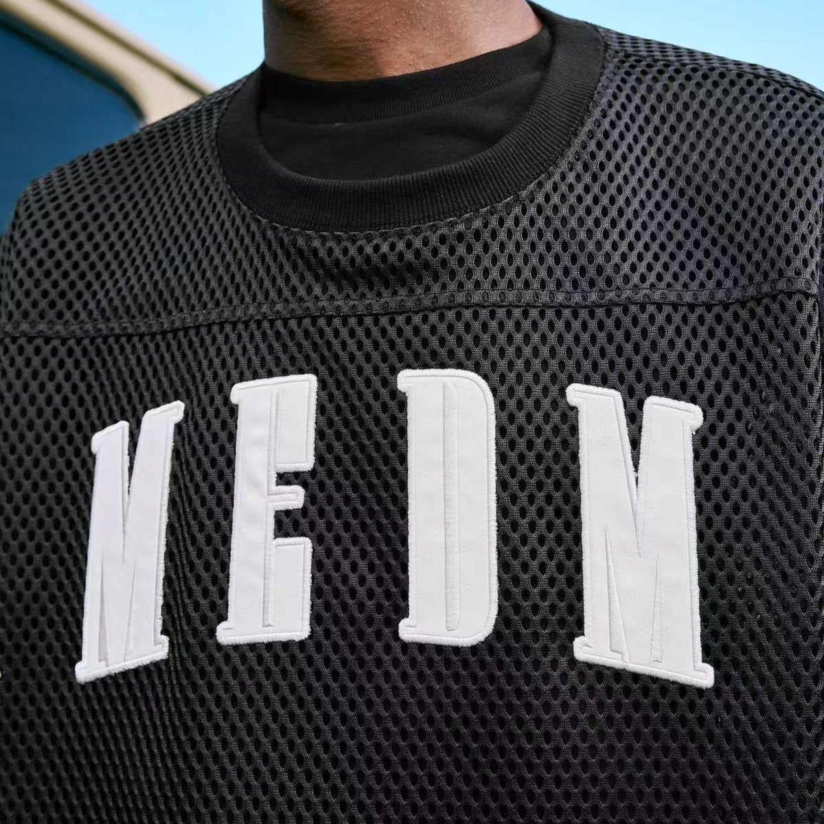 MEDM Logo Grid Hollow Design Long-sleeved T-shirt