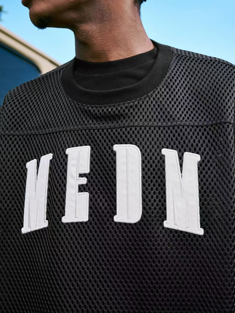 MEDM Logo Grid Hollow Design Long-sleeved T-shirt