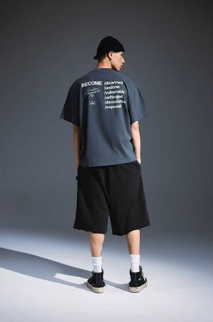 REMEDY Portrait Crackle Print Short-sleeved T-shirt