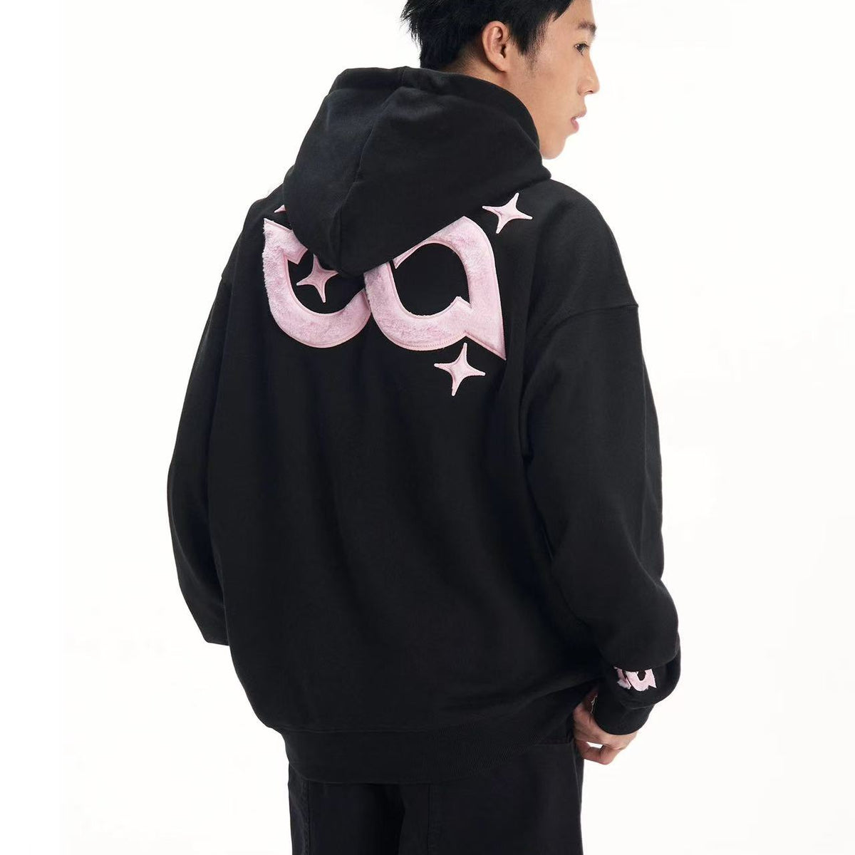 BIPOLAR Rabbit Mink Velvet Hyphenated Patch Hoodie