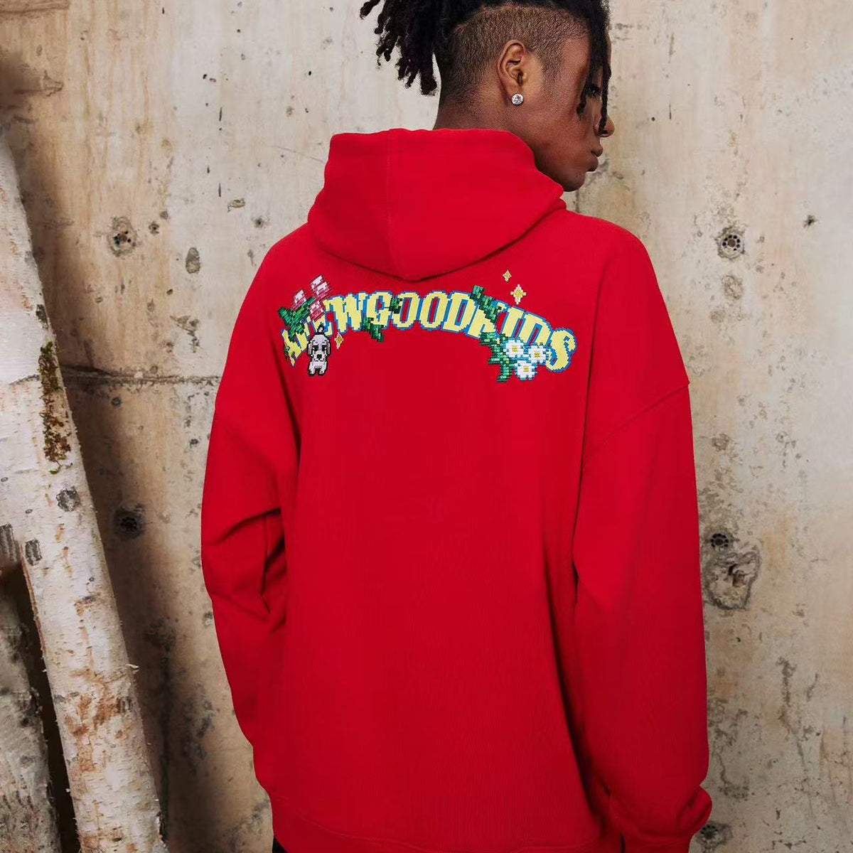 AFGK Pixel Style Embroidered Hoodie