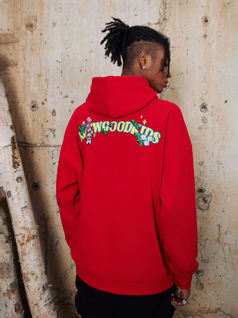 AFGK Pixel Style Embroidered Hoodie