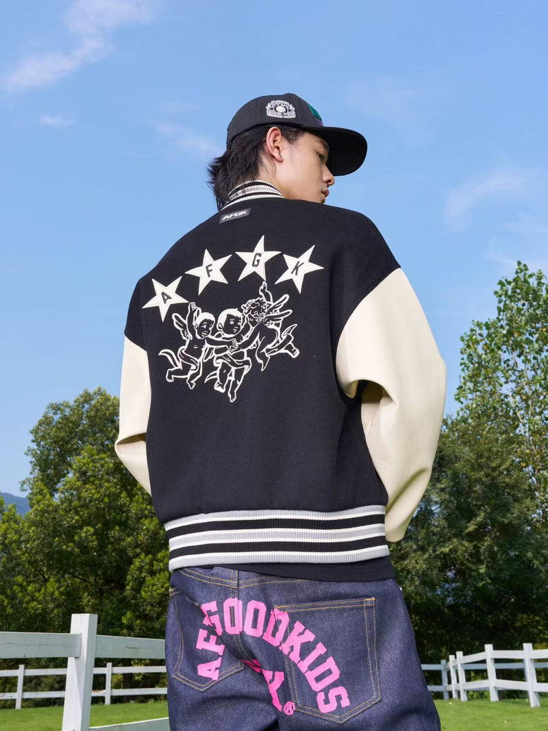 AFGK Angel Embroidered Baseball Jersey