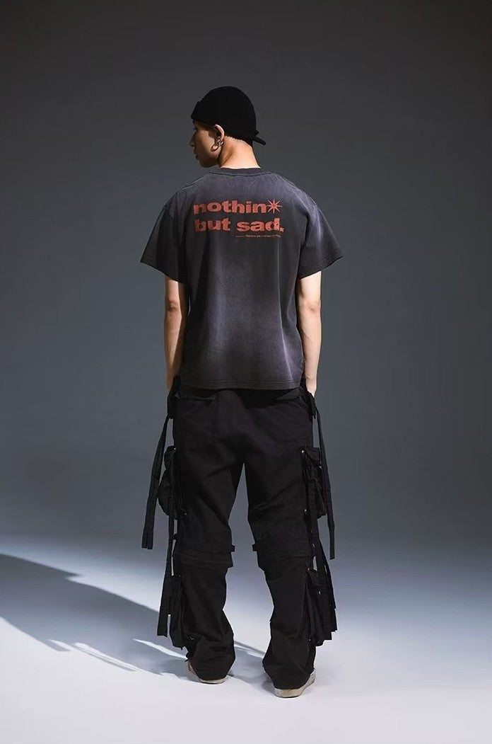 REMEDY Devil Roar Print Washed Short-sleeve T-shirt