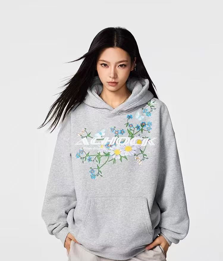 ACHOCK Floral Printed Foam Hoodie