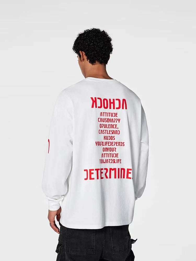 ACHOCK Round Neck High-street Long-sleeve T-shirt
