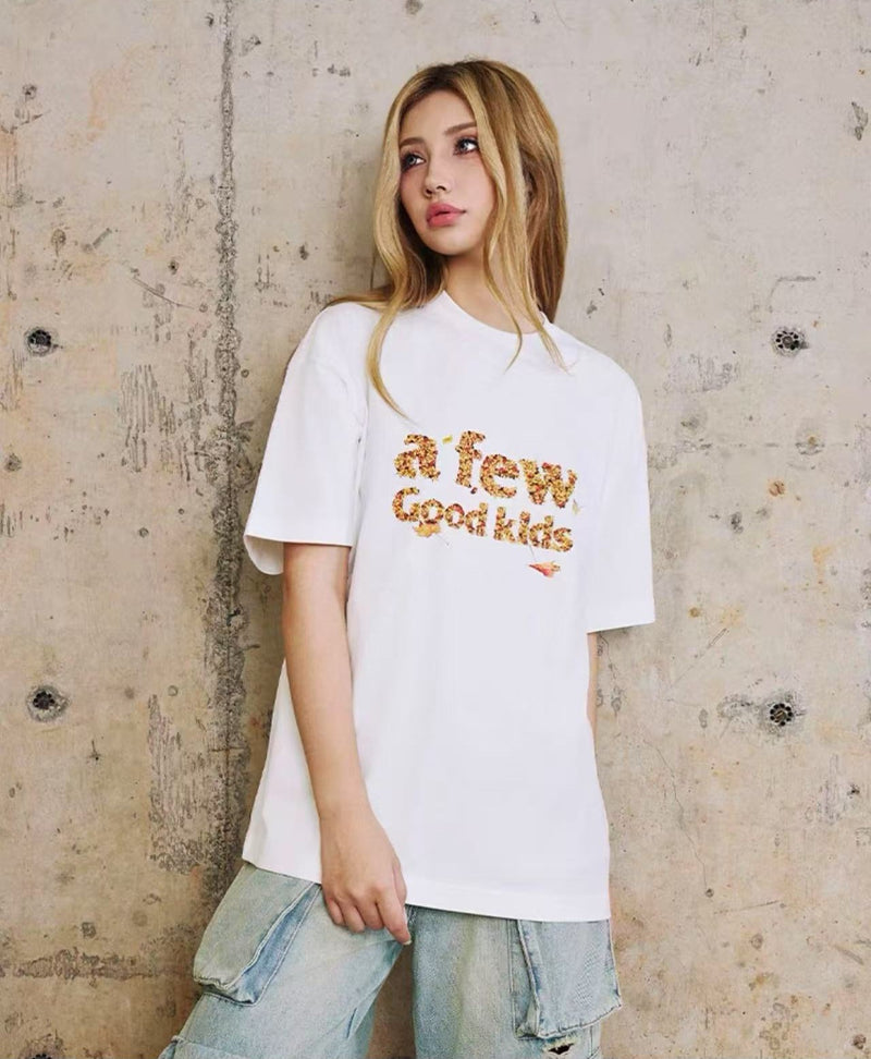 AFGK Maple Leaf Falling Print T-shirt