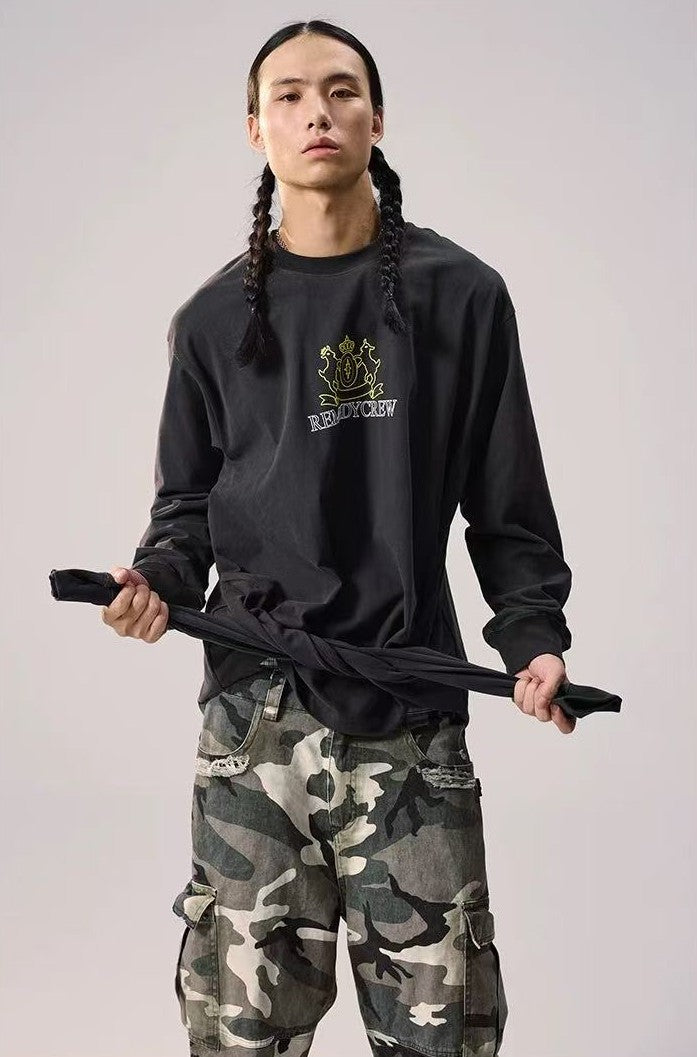 REMEDY Logo Print Four-sleeves Design Long-sleeve Tee