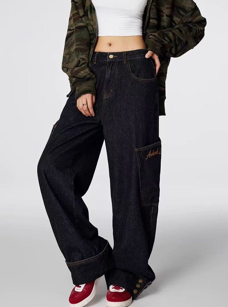ACHOCK Large Pocket Denim Jeans