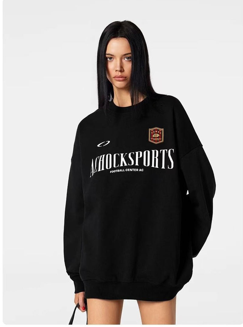 ACHOCK  Round Neck Sport Patchwork Sweatshirt