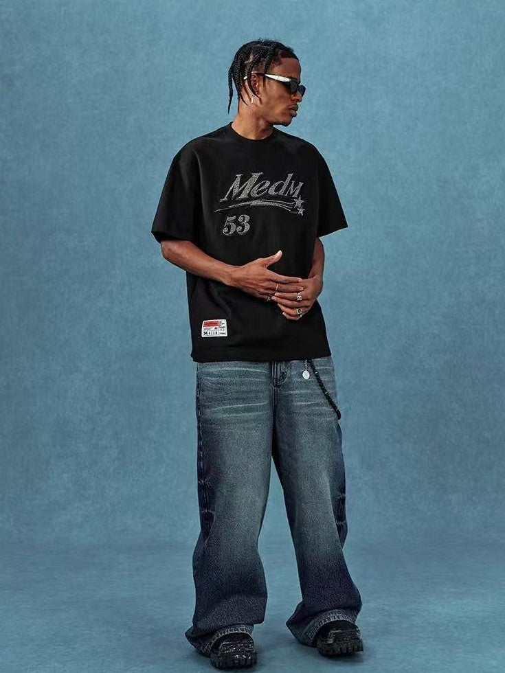 MEDM Diamond Logo Hot Drill  Short Sleeve T-shirt