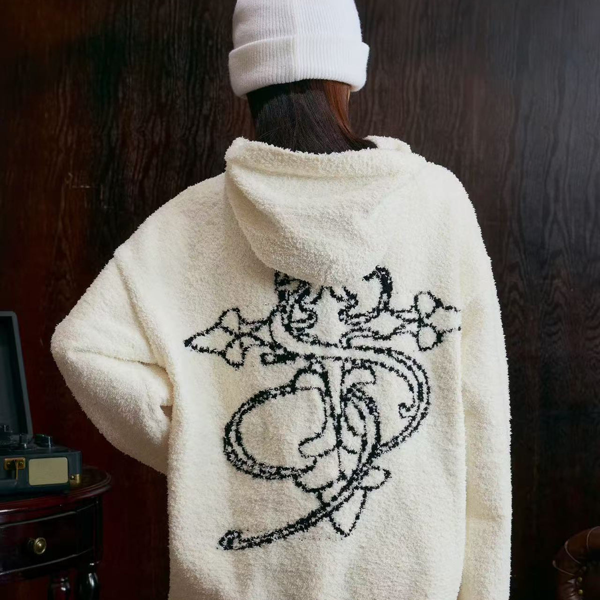 STK Logo Design Knitted Hoodie