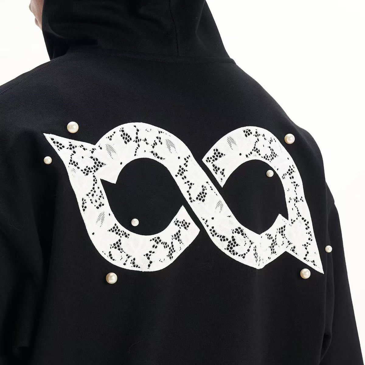 BIPOLAR Lace Pearl Patch Logo Hoodie