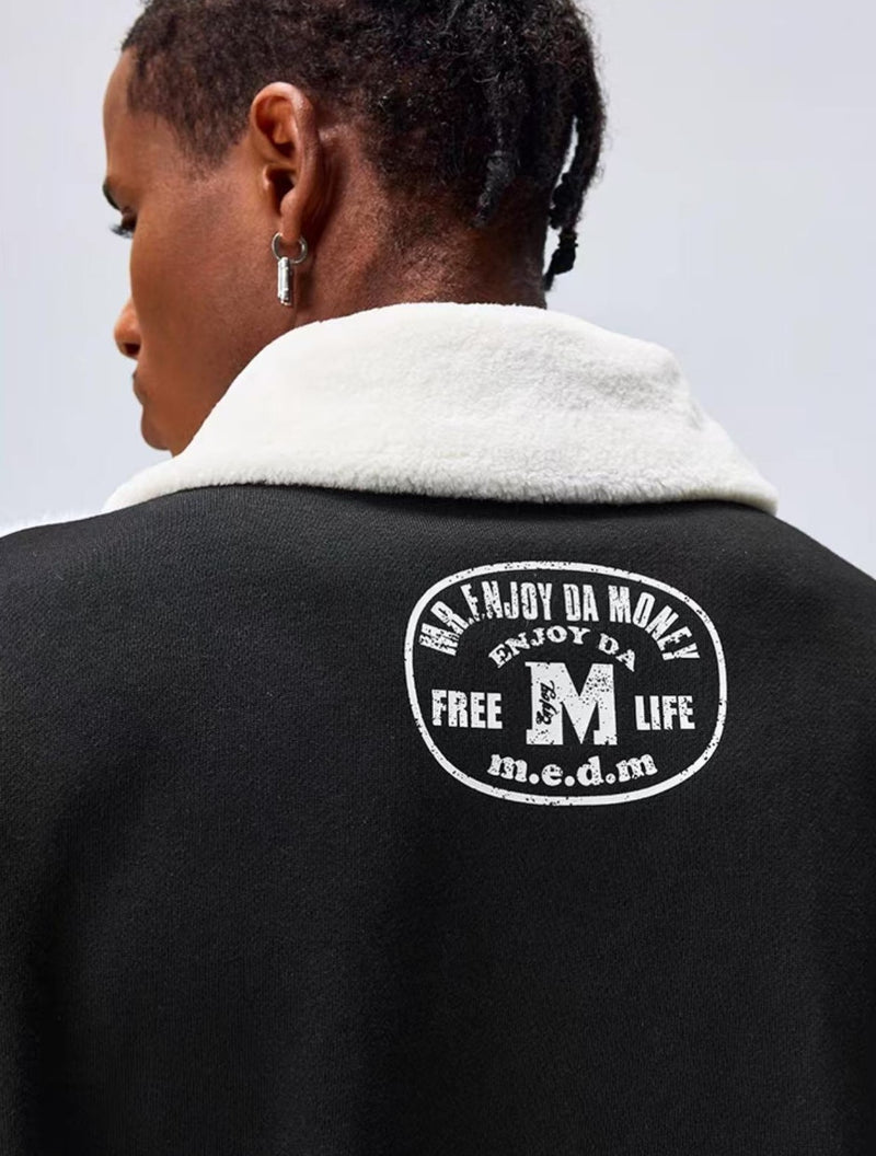 MEDM Pegasus Fur Collar Polo Sweatshirt