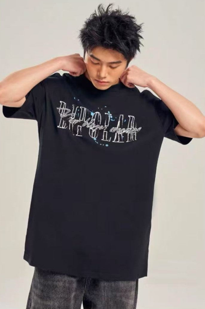 BIPOLAR Splashed Ink Short-sleeve T-shirt