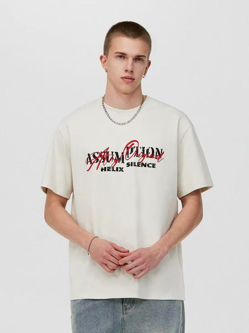 ATRY Misplaced Text Layout Short-sleeved T-shirt