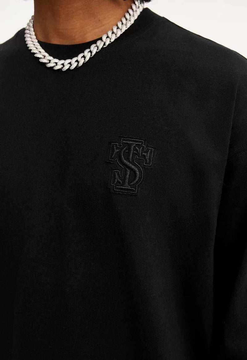 STK Vintage Circular Applique Embroidered Long-Sleeve T-Shirt