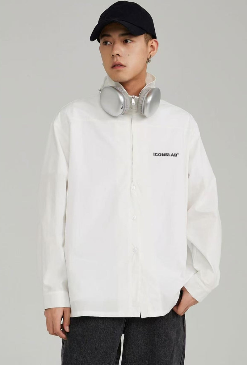 ICONSLAB Half Zip Fly Placket Shirt