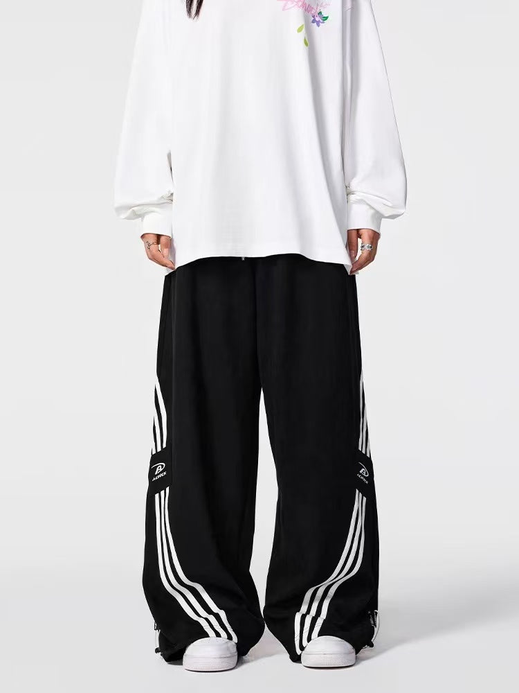 ACHOCK Striped Patchwork Casual Trousers