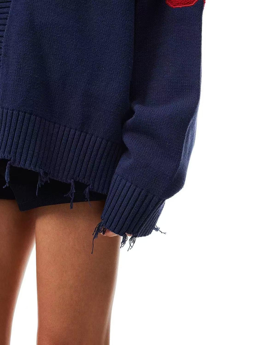 FDR Badge Embroidery Knitted Cardigan