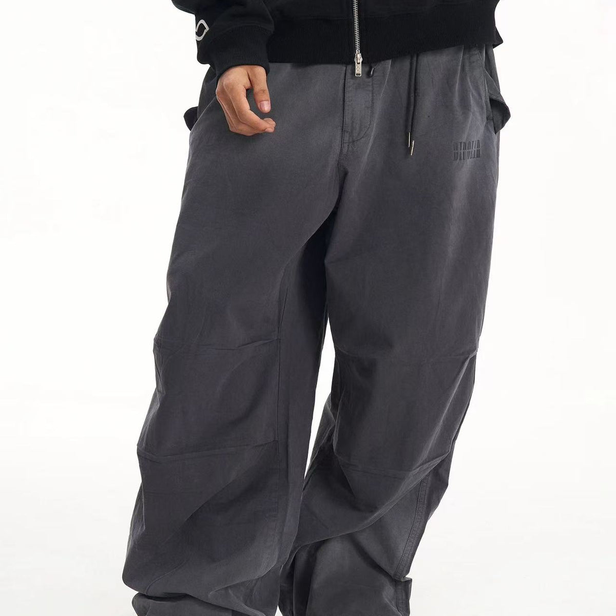 BIPOLAR Washed Wide-leg Spray-painted Pants