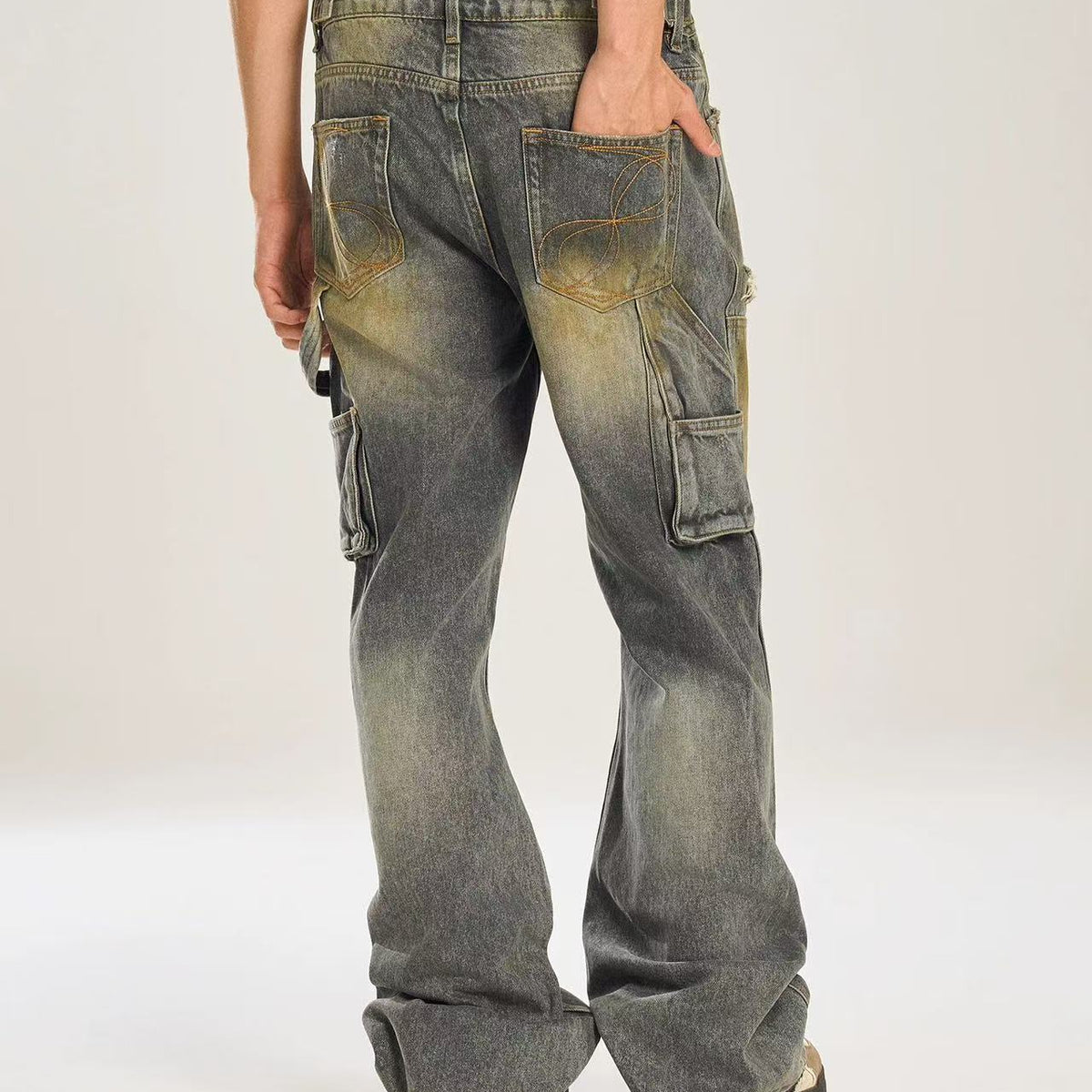 BIPOLAR Washed Dirty Blue Denim Jeans