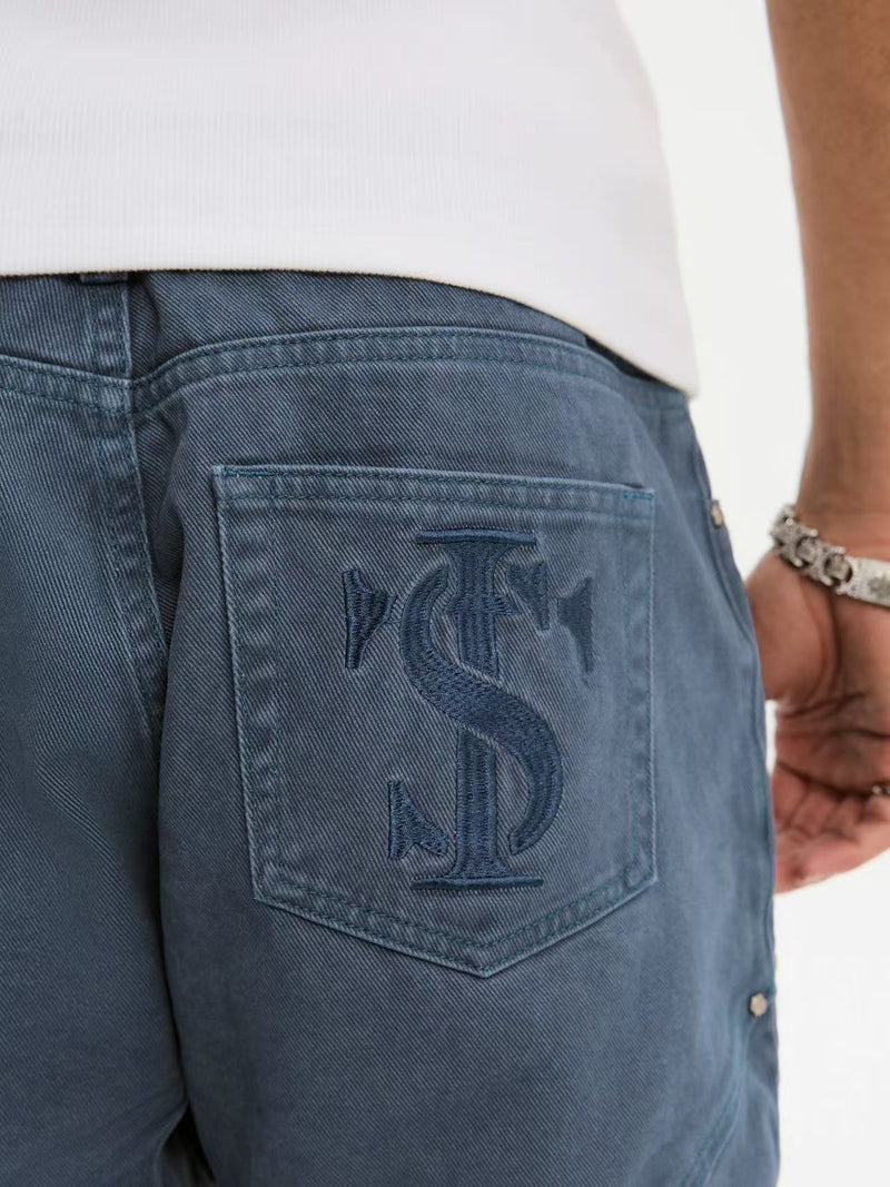 STK Vintage Waterwashed Curved Blade Flared Jeans