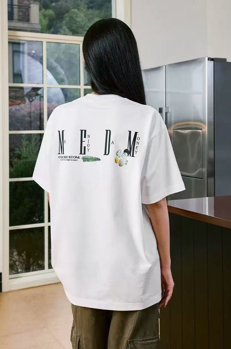 MEDM Colorful Stone M Print Short-sleeve T-Shirt