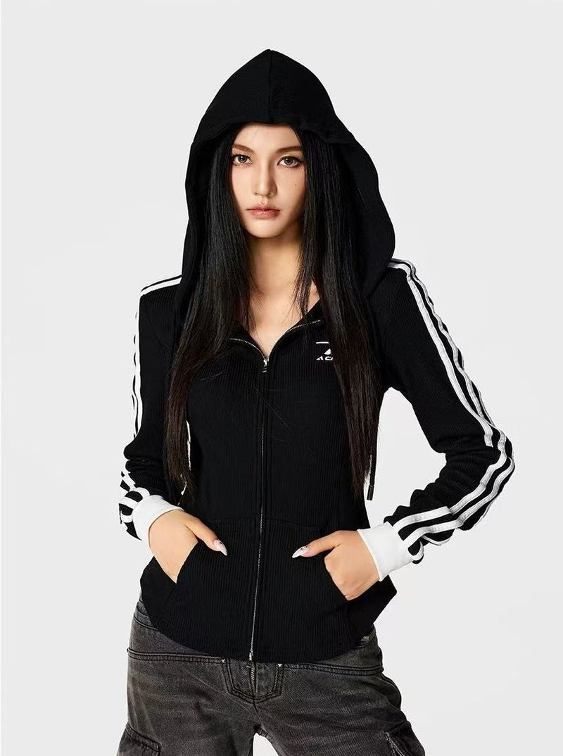 ACHOCK Slim Knitted Zipper Hoddie (FOR WOMEN)