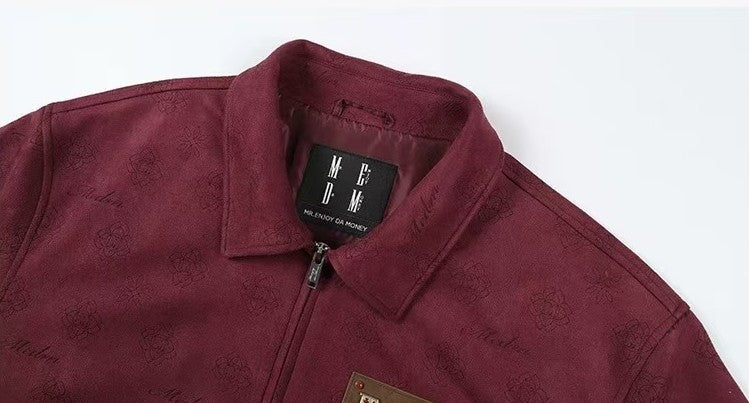 MEDM Suede Leather Brand Lapel Jacket