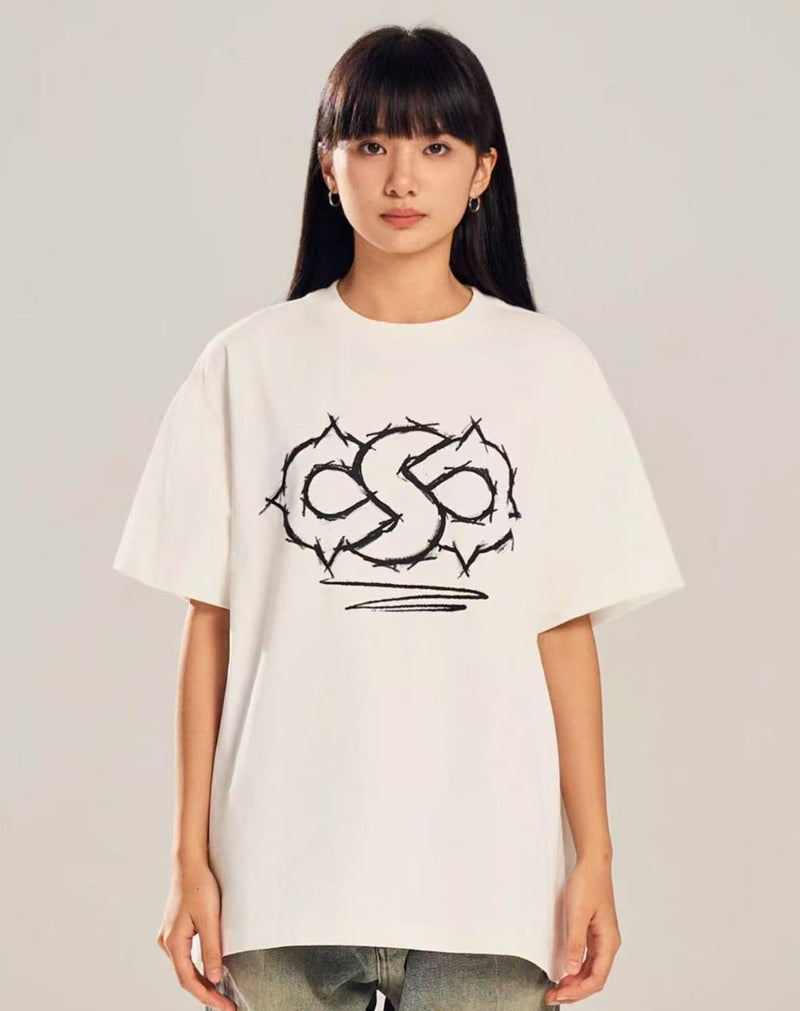 BIPOLAR Hand-painted Cosmic Weather LOGO Short-sleeved T-shirt