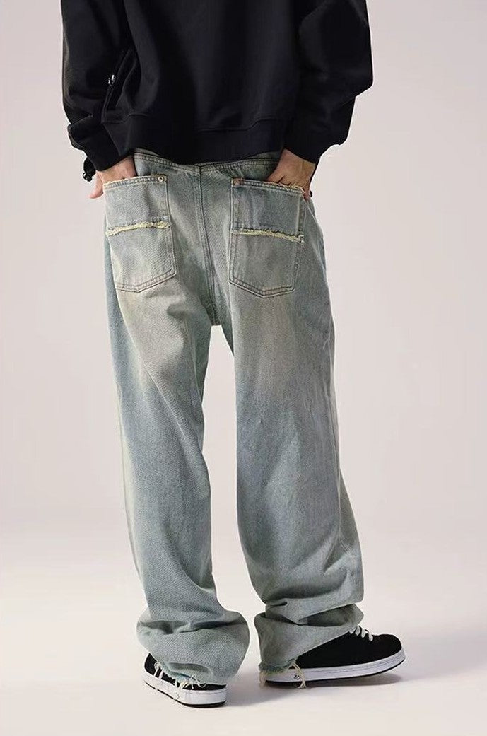 REMEDY Retro Washed Frayed Jeans