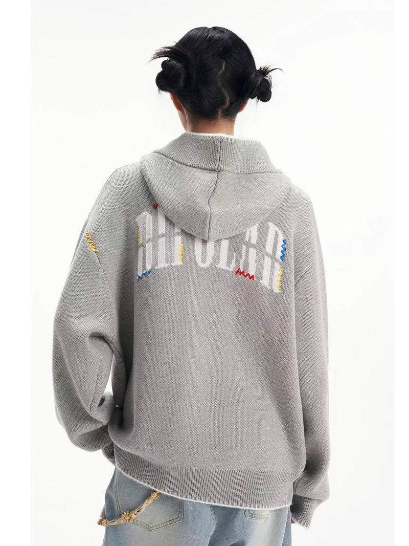 BIPOLAR Hyphenation Patch Embroidered Hooded Sweater