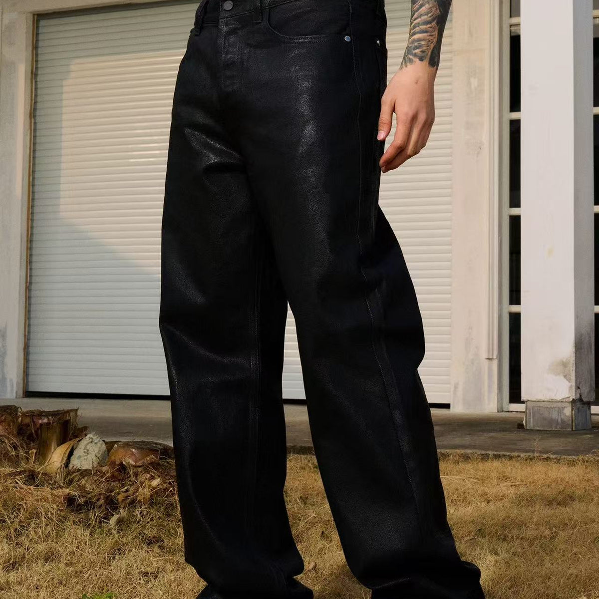AFGK Casual Loose Wax Denims Pants