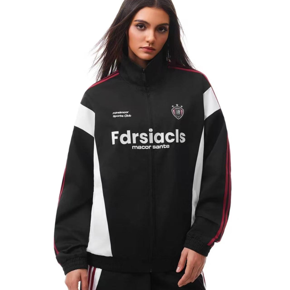 FDR Contrast Color Webbing Stand Collar Jacket (For Women)
