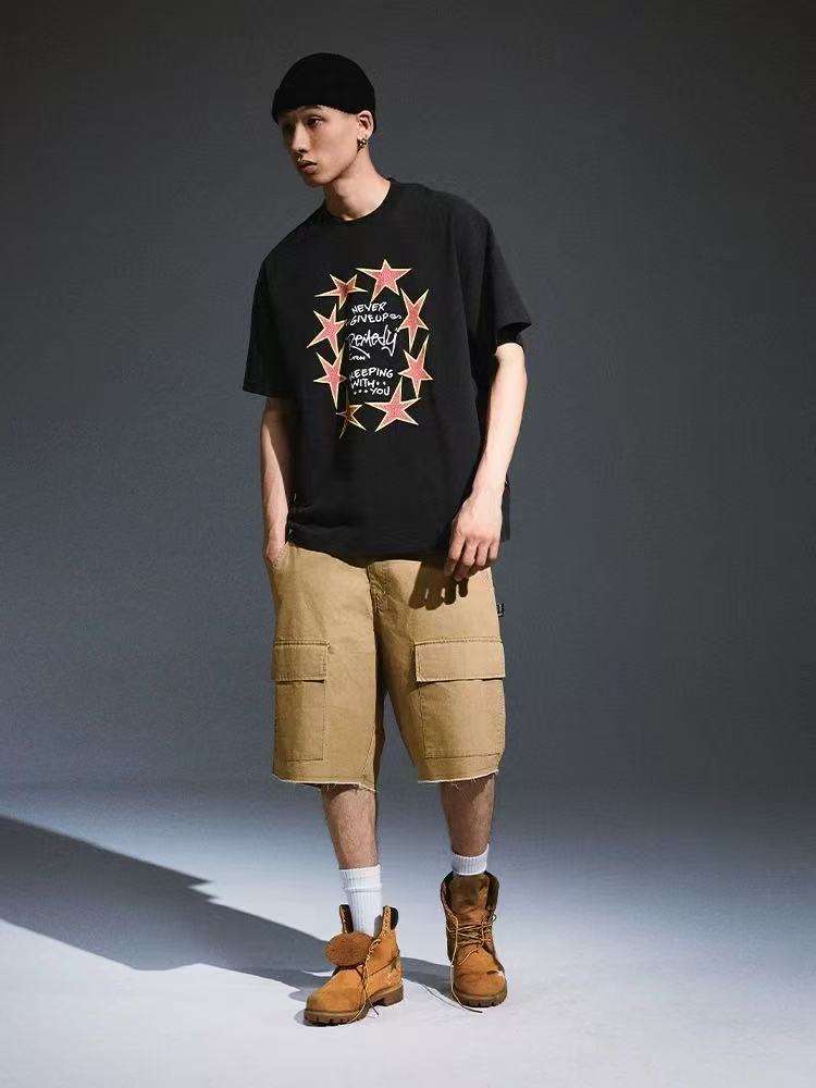 REMEDY Retro Star Print Short-sleeve T-shirt