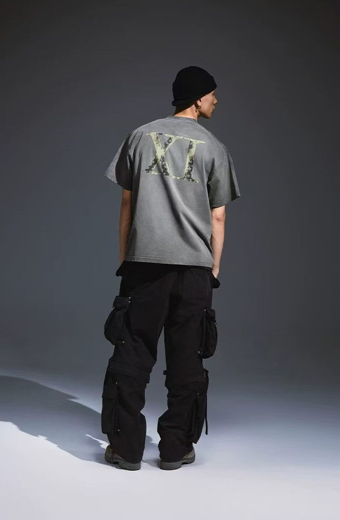 REMEDY Distressed Letter Print Short-sleeve T-shirt