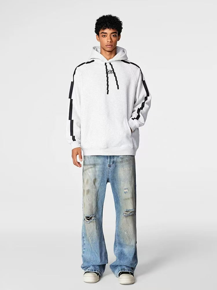 ACHOCK Washed Distressed Ripped Jeans