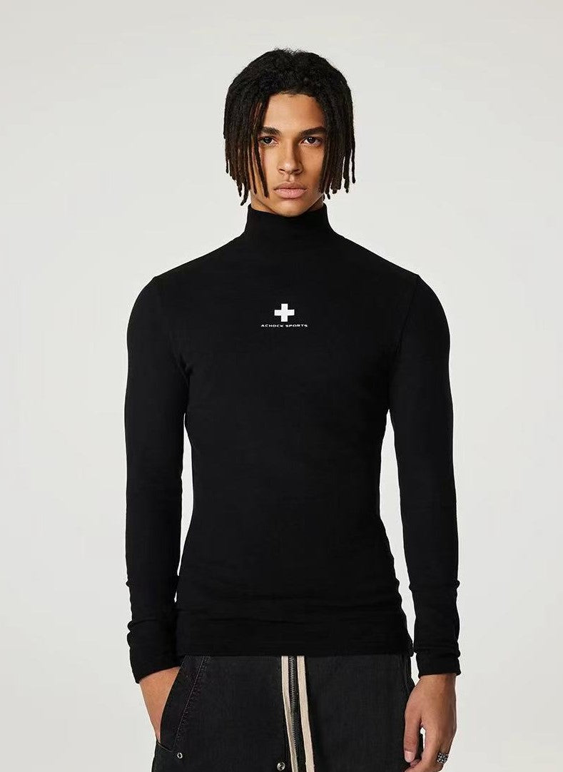 ACHOCK Half Turtleneck Slim Fit Long-sleeve T-shirt