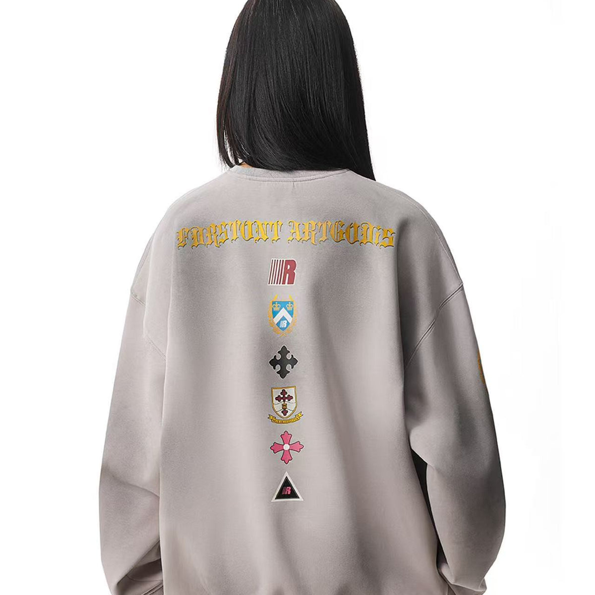 FDR Retro Dirty Round Neck Logo Print Sweatshirt