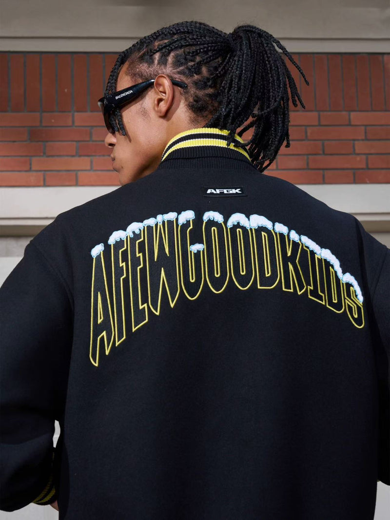 AFGK Yeti Logo Embroidered  Baseball Jacket