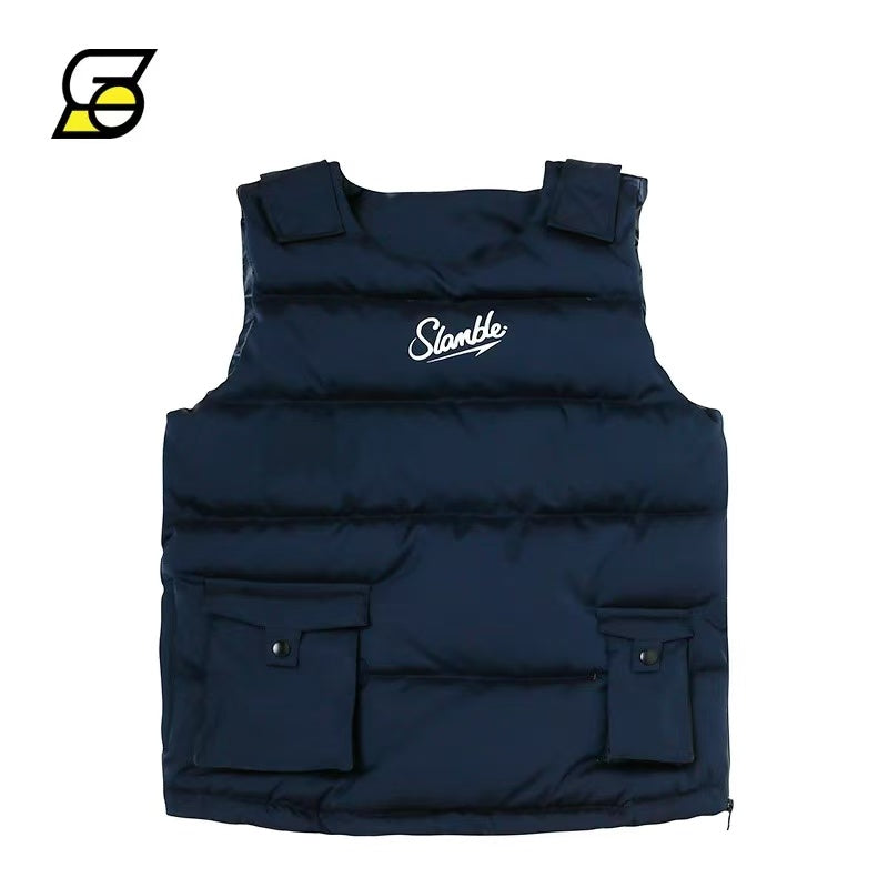 SLAMBLE Casual Windproof Warm Cotton Velvet Vest