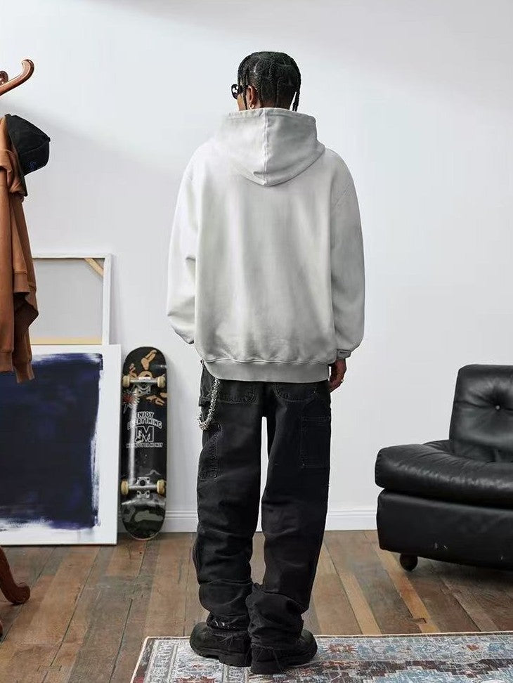 MEDM Hunting Theme Distressed Washed Zipper Hoodie