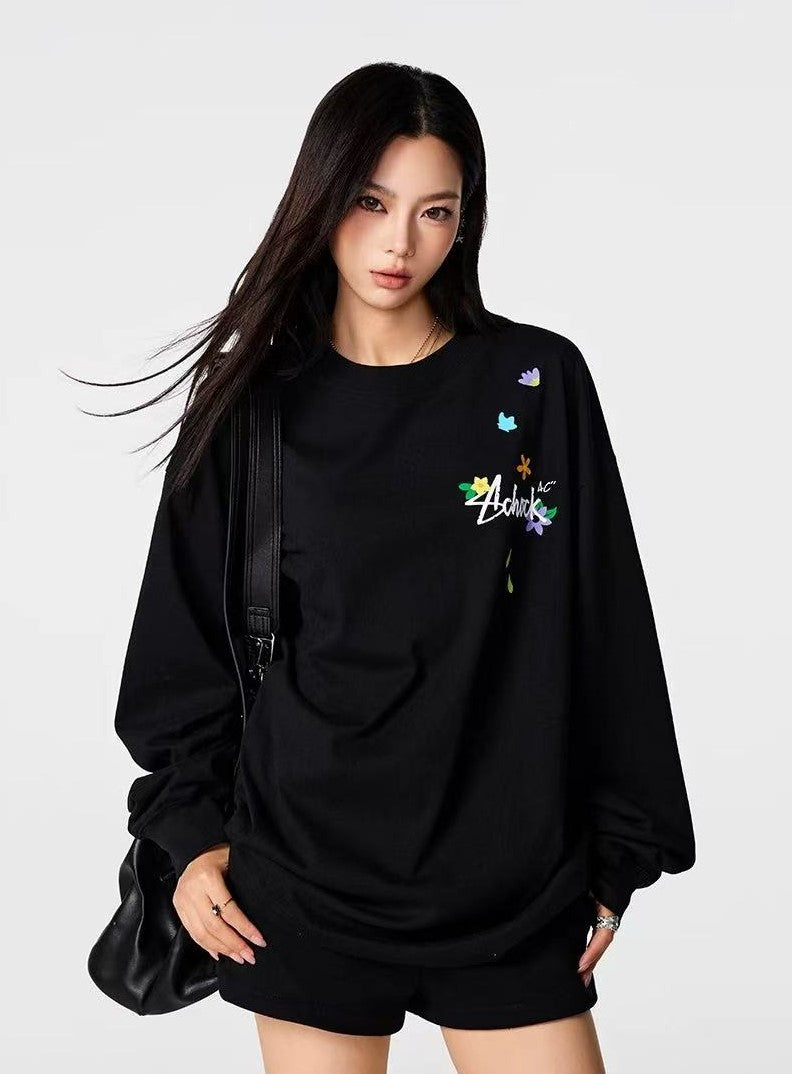 ACHOCK Small Flower Print Long-sleeve T-shirt