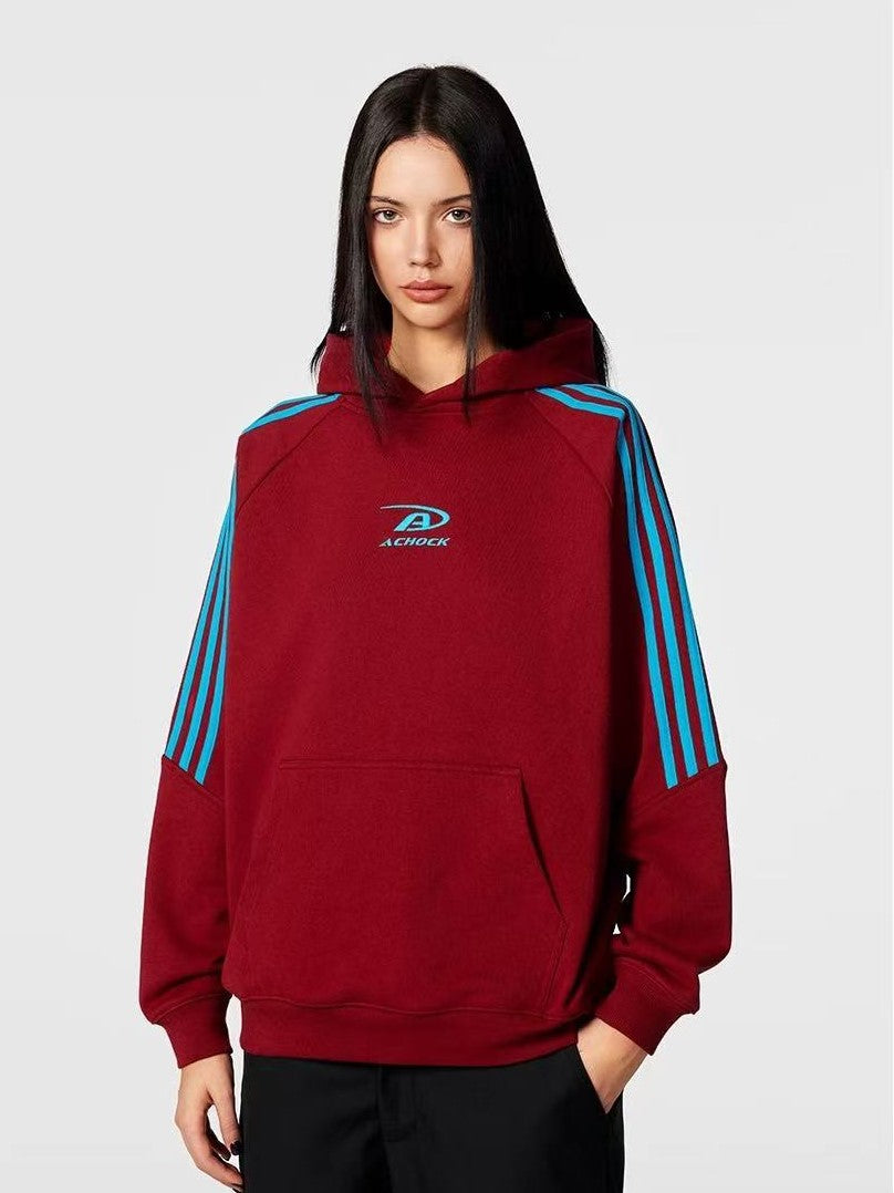 ACHOCK Stitching Printed Hoodie