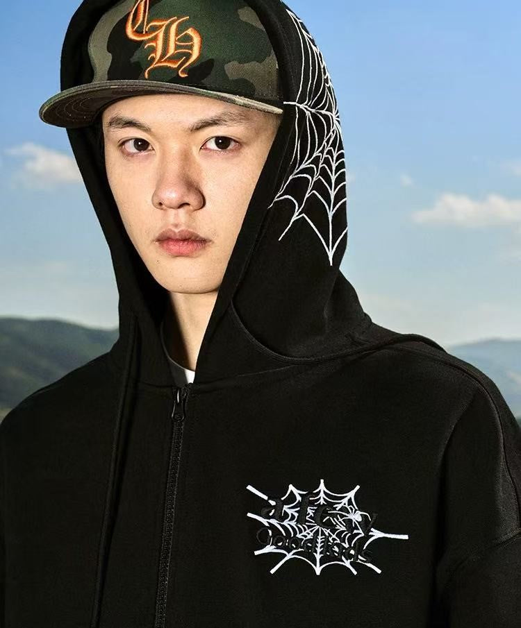 AFGK Spider Web Print Cardigan Jacket