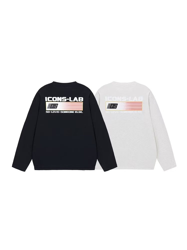 ICONSLAB Foam Logo Flag Printed Long Sleeve T-shirt