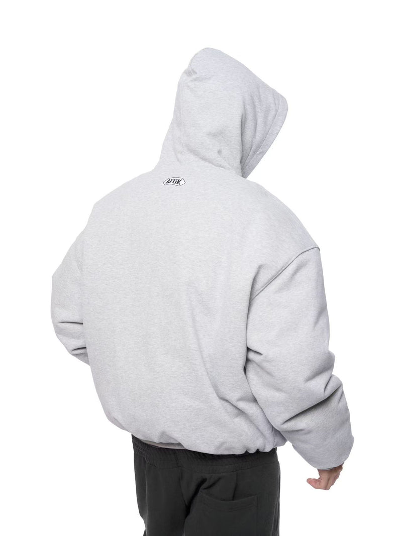 AFGK Badge Embroidered Down Hoodie Jacket